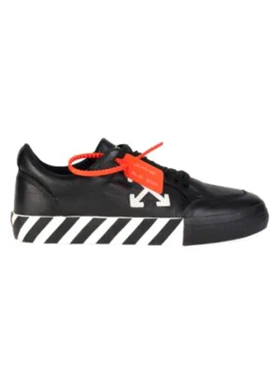 Shop Off-white Low Vulcanized Leather Sneakers In Black White