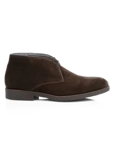 Shop To Boot New York Burnett Cashmere Lined Suede Chukka Boots In Brown