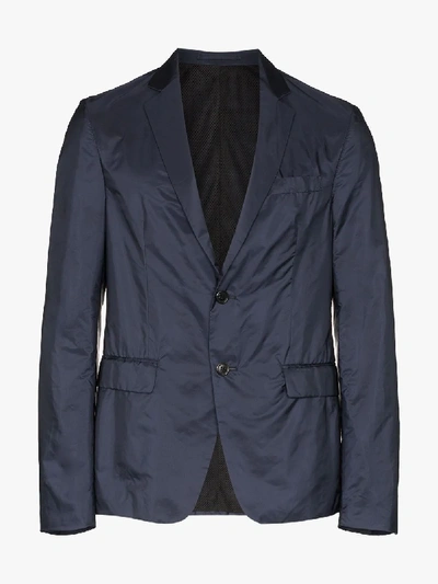 Shop Prada Single-breasted Blazer In Blue