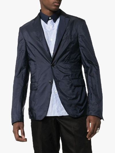 Shop Prada Single-breasted Blazer In Blue