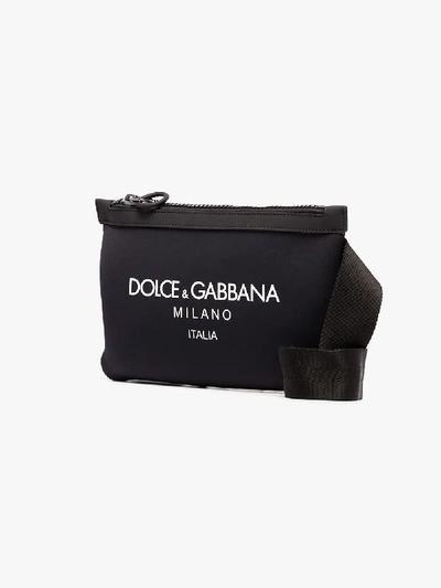 Shop Dolce & Gabbana Black Logo Print Belt Bag