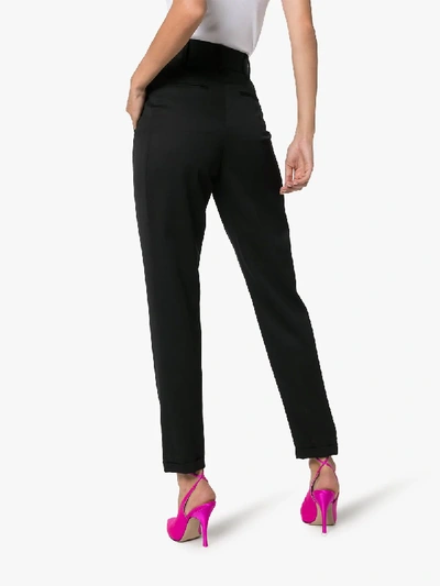 Shop Saint Laurent High-waisted Tailored Trousers In Black
