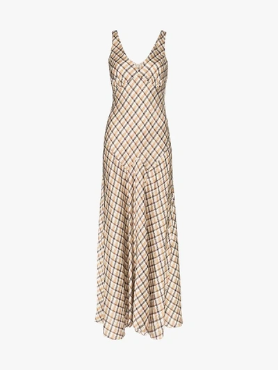 Shop Paco Rabanne Sleeveless Panelled Print Dress In Brown