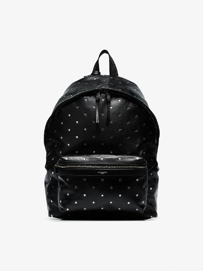 Shop Saint Laurent Black Star Motif Print Backpack