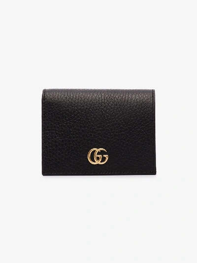 Shop Gucci Black Marmont Gg Leather Card Case