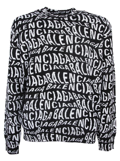 Shop Balenciaga Fleece In Black/white