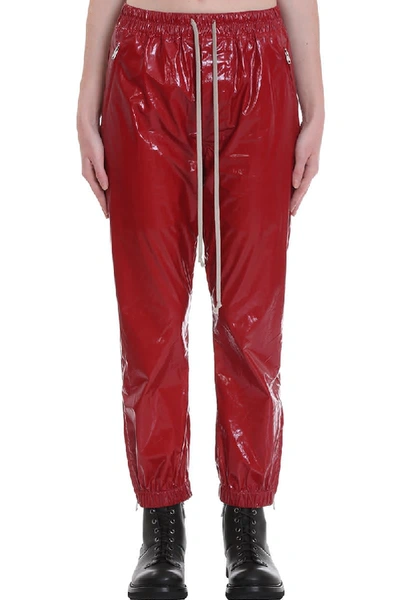 Shop Rick Owens Track Pants Pants In Red Tech/synthetic