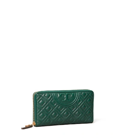 Shop Tory Burch Fleming Zip Continental Wallet In Norwood