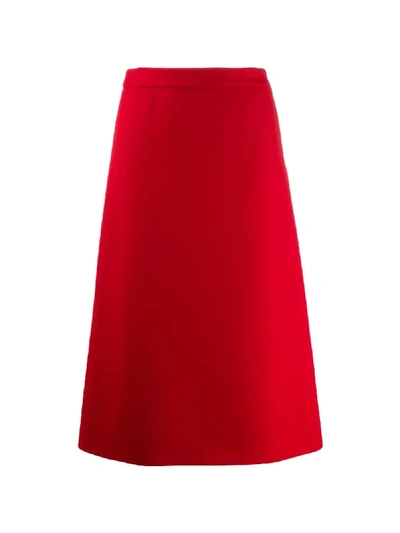 Shop Prada Mid-length A-line Skirt In Red