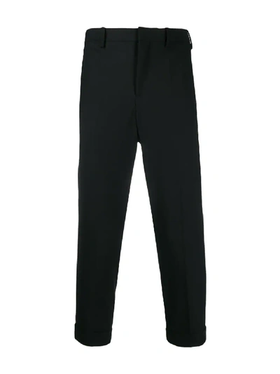 Shop Neil Barrett Striped Cuff Tailored Trousers In Black
