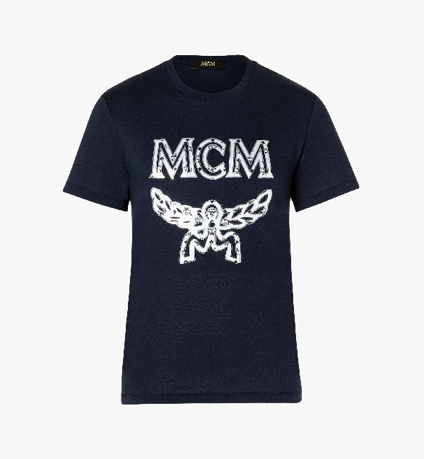 Mcm Men's Classic Logo T-shirt In Deep Blue | ModeSens