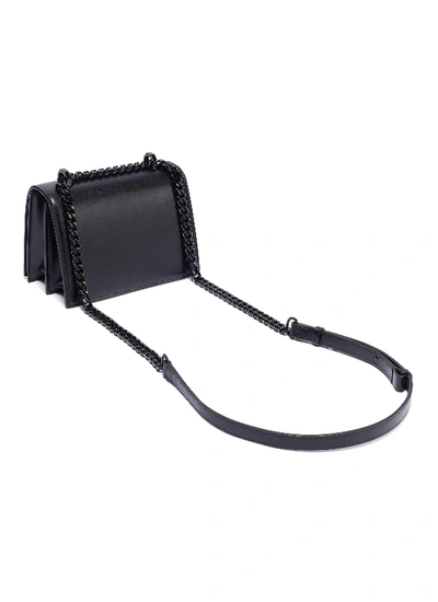 Shop Alexander Mcqueen 'the Small Jewelled Satchel' In Leather With Swarovski Crystal Knuckle In Black