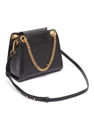 Shop Chloé 'annie' Mini Leather Shoulder Bag In Black