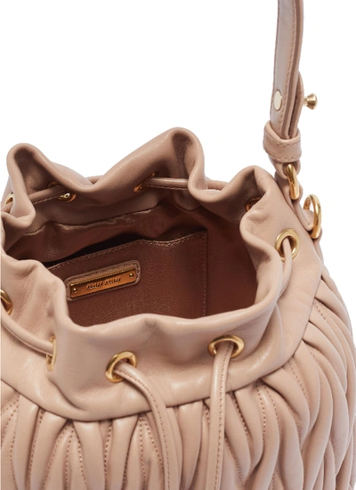 Shop Miu Miu Medium Matelassé Leather Top Handle Bucket Bag