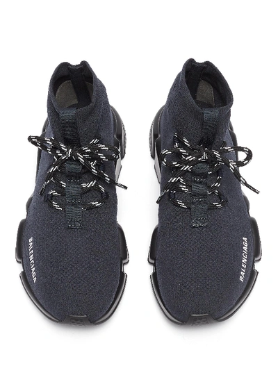 Shop Balenciaga 'speed' Lace-up Knit Sneakers