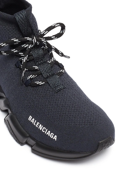 Shop Balenciaga 'speed' Lace-up Knit Sneakers