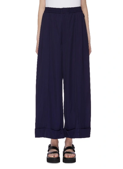 Shop Toga Folded Cuff Gabardine Wide Leg Pants