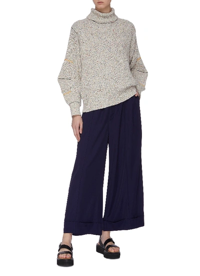 Shop Toga Folded Cuff Gabardine Wide Leg Pants