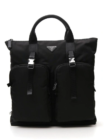 Shop Prada Vela Backpack In Black