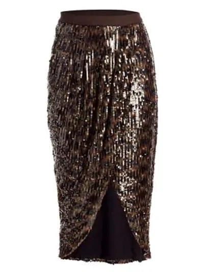 Shop Le Superbe Take It Easy Sequin Tulip Skirt In Sassafras Sequin
