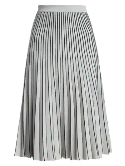Shop Proenza Schouler Women's Pleated Knit Midi Skirt In Silver