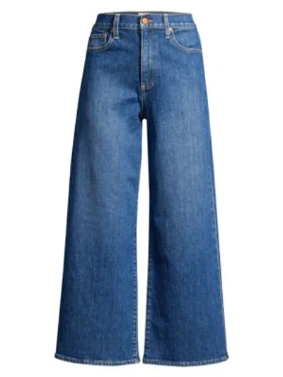 Shop Alice And Olivia Gorgeous Crop Wide-leg Jeans In Enjoy This