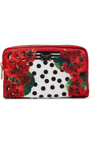 Shop Dolce & Gabbana Printed Shell Cosmetics Case In Red