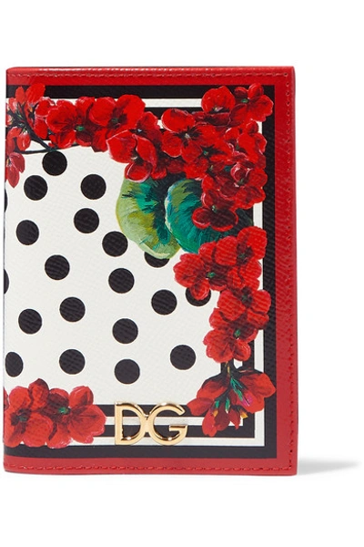 Shop Dolce & Gabbana Printed Textured-leather Passport Cover