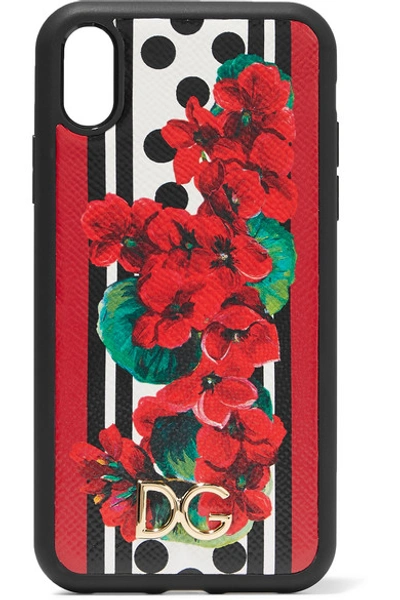 Shop Dolce & Gabbana Printed Textured-leather Iphone Xr Case In Red