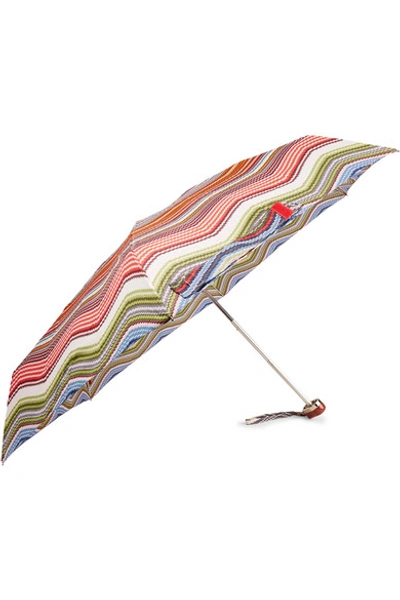 Shop Missoni Aggie Striped Shell Umbrella In Red