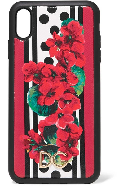 Shop Dolce & Gabbana Printed Textured-leather Iphone Xs Max Case In Red