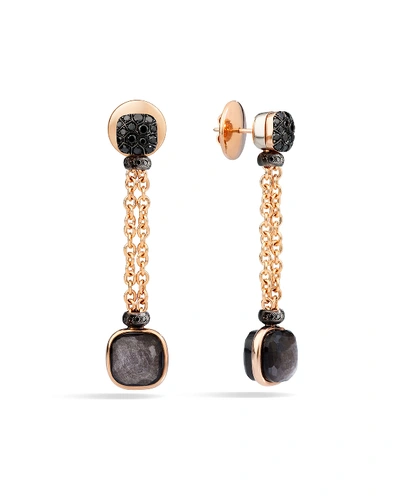 Shop Pomellato Nudo 18k Obsidian & Black Diamond Drop Earrings