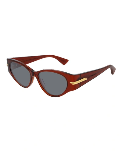 Shop Bottega Veneta Acetate Cat-eye Sunglasses In Red