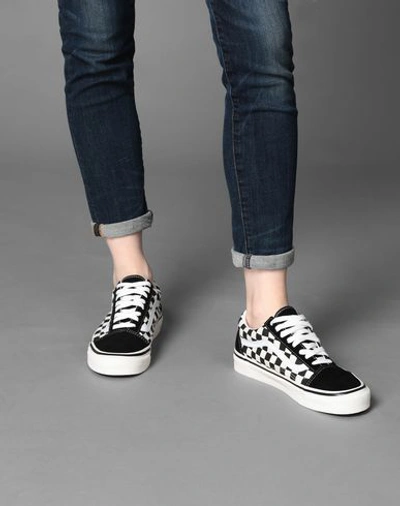 Vans Black And White Old Skool 36 Dx Leather And Canvas Sneakers In Black