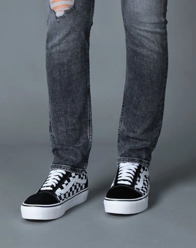 Vans Black And White Old Skool 36 Dx Leather And Canvas Sneakers In Black