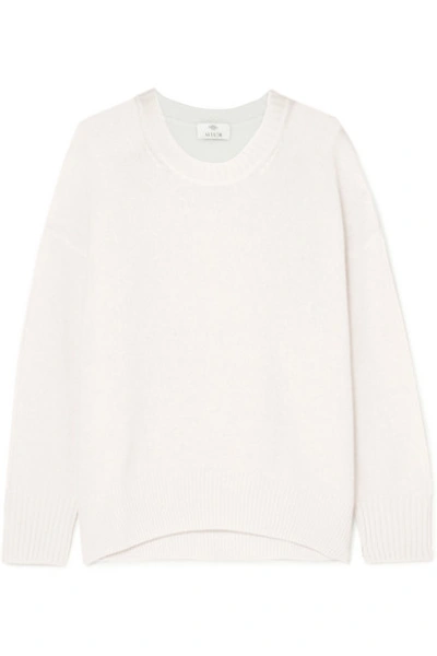 Shop Allude Cashmere Sweater In White