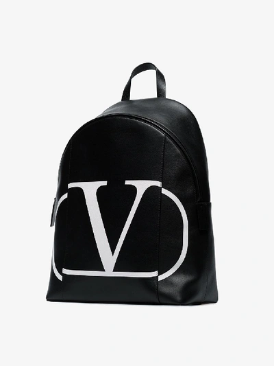 Shop Valentino Black Garavani V Logo Backpack