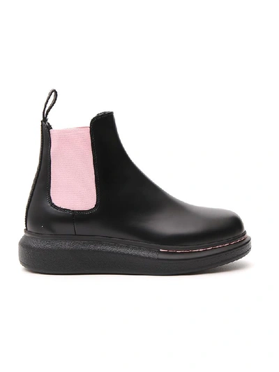 Shop Alexander Mcqueen Two Tone Ankle Boots In Black