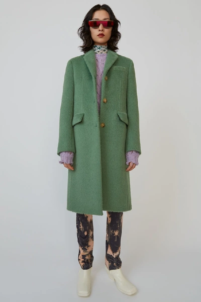 Shop Acne Studios Single-breasted Coat Dusty Green