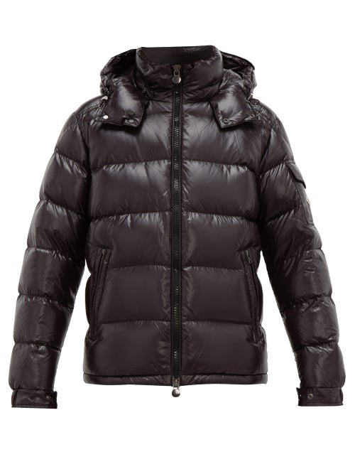 Moncler Maya Hooded Quilted Down Jacket In Sleeve Flap Pocket, Tricolour  Felt Logo Patch | ModeSens
