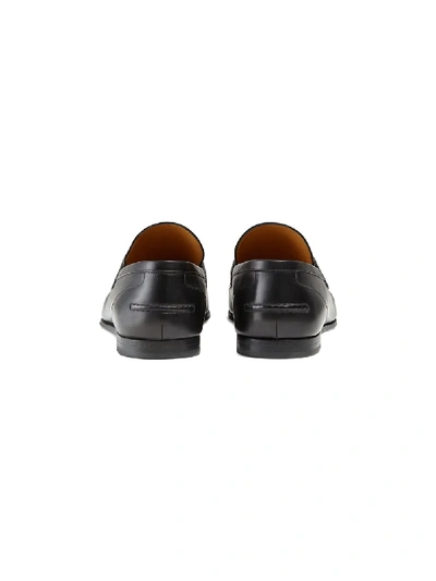 Shop Gucci Black Jordaan Leather Loafers