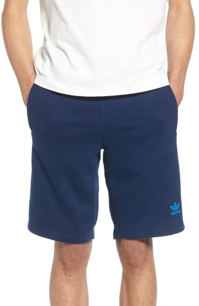 Shop Adidas Originals 3-stripes Athletic Shorts In Collegiate Navy/ Bluebird