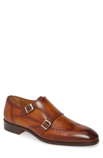 Shop Magnanni Ryan Double Monk Strap Shoe In Cognac