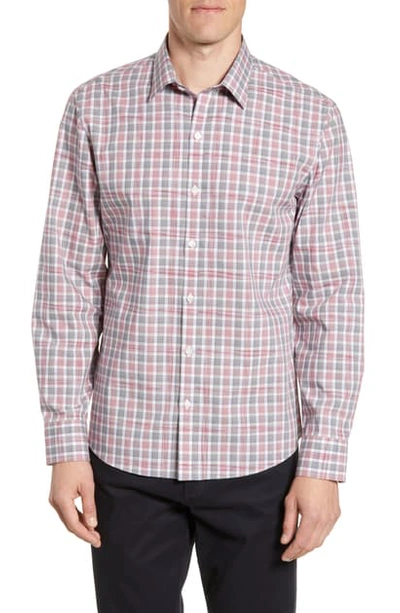 Shop Zachary Prell Schmidt Regular Fit Plaid Button-up Shirt In Red