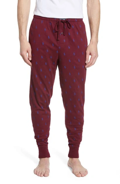 Shop Polo Ralph Lauren Cotton Pajama Pants In Wine