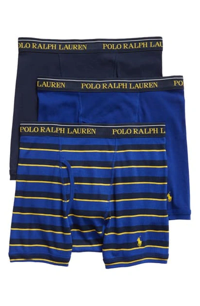 Shop Polo Ralph Lauren 3-pack Classic Fit Cotton Boxer Briefs In Heritage Royal/ Cruise Navy