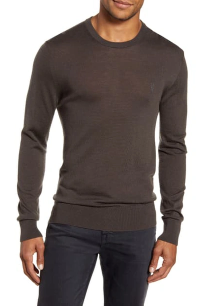 Shop Allsaints Mode Slim Fit Merino Wool Sweater In Khaki Brown