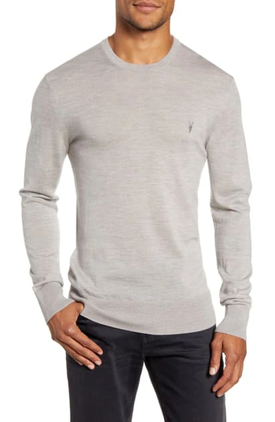 Shop Allsaints Mode Slim Fit Merino Wool Sweater In Deer Grey Marl