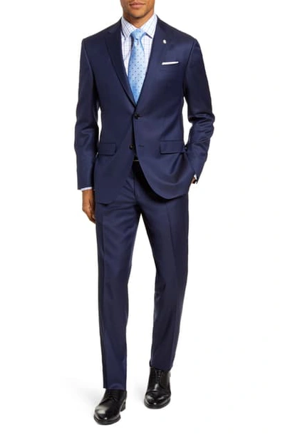 Shop Ted Baker Jay Trim Fit Dot Wool Suit In Blue