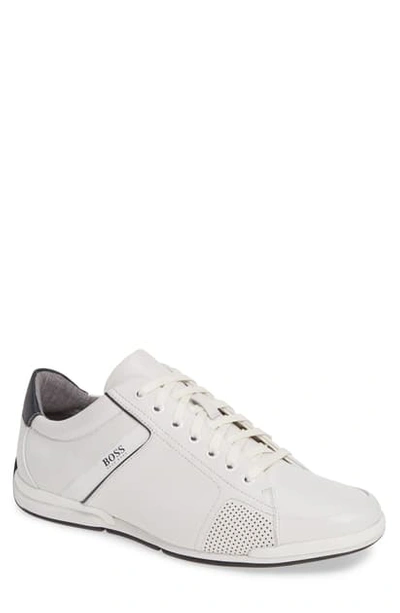 Shop Hugo Boss Saturn Low Top Sneaker In White/white